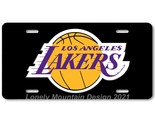 L.A. Lakers Inspired Art on Black FLAT Aluminum Novelty Auto License Tag... - £12.98 GBP