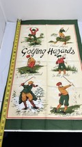 Vintage Golfing Hazards Golf Tea Towel Made In Britain 843284 - $19.75