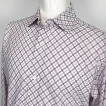 Banana Republic Spread Collar Plaid Casual Shirt Mens Large Pink Burgundy - £14.23 GBP