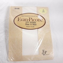 Evan Picone City Scenes White Panty Hose Size Small Sheer To Waist - £14.42 GBP