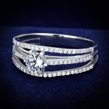 .79Ct Round Cut Triple Layered CZ Band 925 Sterling Silver Wedding Ring Sz 5-9 - £97.13 GBP