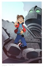 Stephen Frank SIGNED Iron Giant Movie Art Print  w/ Hogarth / Ready Player One - £38.28 GBP