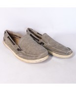 Margaritaville Canvas Moccasin Boat Shoes Men&#39;s 13 Loafers Gray Beige MF... - £17.95 GBP