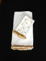 Nina Ramsey Archipelagos Cotton Bath &amp; Hand Towel Fringe and Pom Poms Made USA - £27.15 GBP