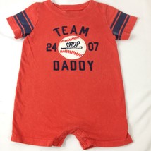 Carter&#39;s Boy Infant One Piece Romper &quot; Team Daddy &quot; Red Size 18M - £3.93 GBP