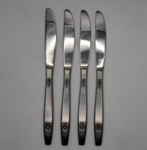 Interpur INR45 Double Band Flower Stainless Steel Dinner Knife - Set of 4 - $14.50