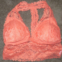 Rue 21 Coral Stretch Lace T Back Padded Bralette Size Large - £7.81 GBP