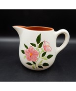 Stangl Pottery Wild Rose Pitcher Pink Flowers Green Leaves Vtg Country C... - £10.35 GBP