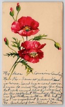 Handmade Hand-cut Die-cut Applique Poppie Flowers Randolph MA Postcard C24 - £8.73 GBP