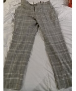 NWT-Boohoo Man NWT slim fit Trouser pants size 36r Grey Black Boxed Design - $28.04