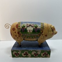 Large Heavy Resin PIG Statue JIM SHORE Heartwood Creek Country Heritage dtd 2004 - £22.33 GBP