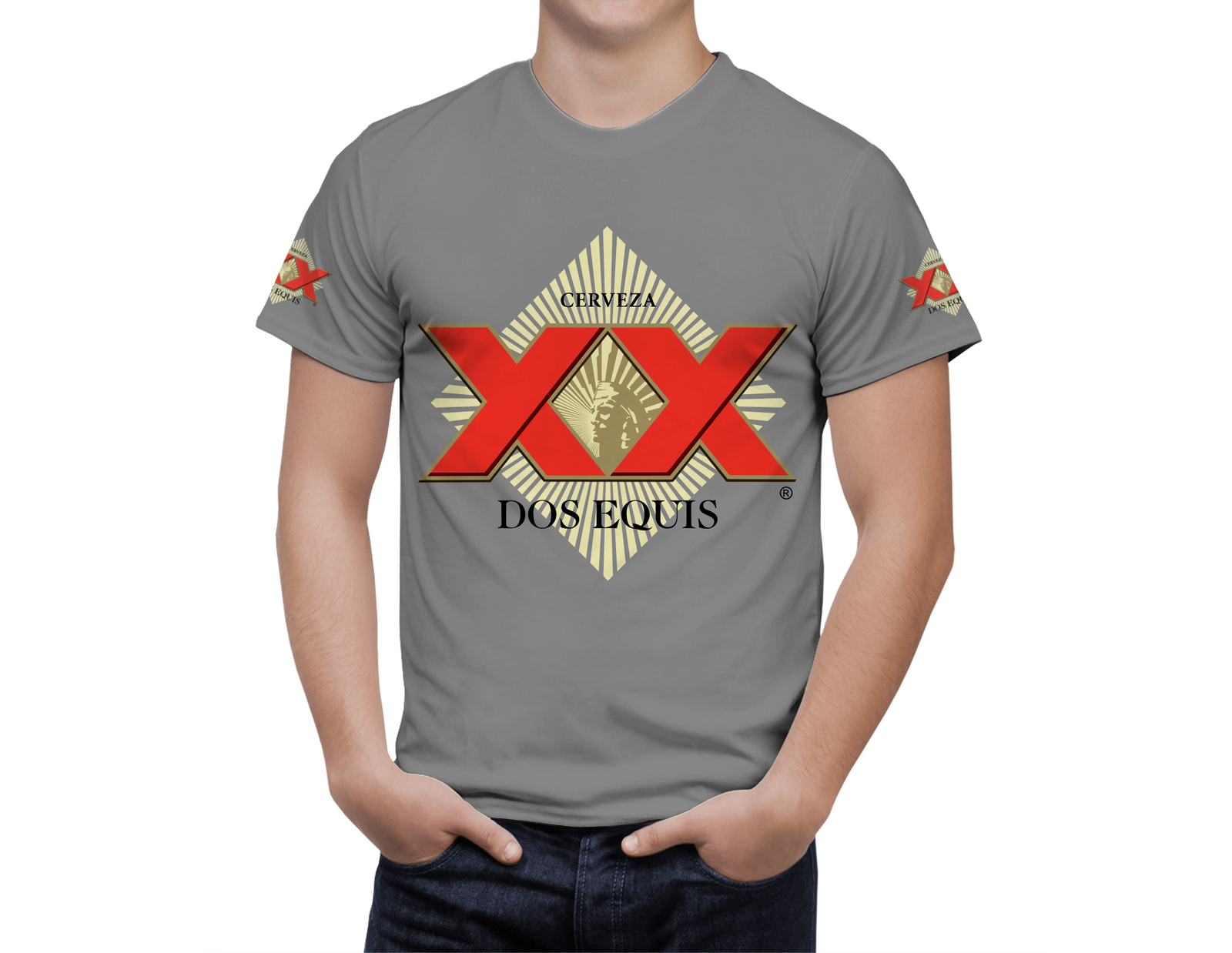 Primary image for Dos Equis Beer Gray T-Shirt, High Quality, Gift Beer Shirt