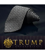 DONALD J TRUMP MEN&#39;S TIE BLACK/GEOMETRIC WIDTH 3.75&quot; LENGTH 59&quot; - $101.20