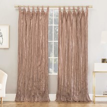 No. 918 Odelia Distressed Velvet Semi-Sheer Tab Top Curtain Panel 50&quot; x 63&quot; - £19.25 GBP