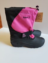 KAMIK Snowfox Snow Boots Kids Youth Girls 6 Pink Black NEW - £38.73 GBP