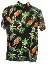 Terrapin Trading Fair Trade Black Pineapple Tropical Fruit Shirt with Coconut Bu - £13.14 GBP
