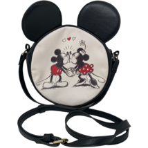 VTG NWOT Disney Mickey &amp; Minnie Kissing Mickey Ears Vegan &amp; Patent Leather Purse - £35.10 GBP