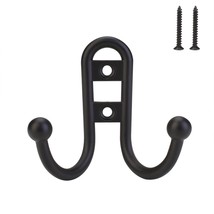 10-Pack Coat Hooks Double Hook For Home Kitchen (Matte Black) - $27.99