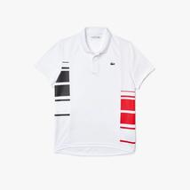 Lacoste Sport Hommes Couleurs Piqué Maille POLO Blanc/Rouge/Noir Nwt S-3XL X - £28.48 GBP