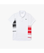 Lacoste Sport Hommes Couleurs Piqué Maille POLO Blanc/Rouge/Noir Nwt S-3... - $38.01