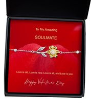 Wife Sunflower Bracelet Gift From Husband To My Beautiful Amazing Soulmate Sunfl - £39.10 GBP