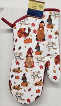 Printed Kitchen Jumbo Oven Mitt 13&quot; (7&quot;x13&quot;) FALL LEAVES &amp; GNOME SWEET G... - £6.32 GBP
