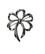 Vintage Napier Silver Tone Bow Brooch Large Ribbon Pin 2.5x2 Elegant Sta... - $19.80