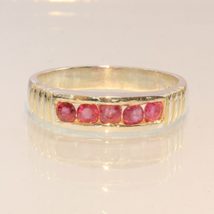 Cambodian Pink Ruby Handmade Sterling Silver Channel Set Unisex Ring size 8.25 - £73.09 GBP