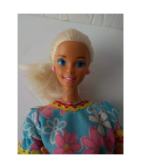 Vintage 80s Barbie Doll Twist N Turn Handmade Dress Pink Earrings Blue Eyes - £14.41 GBP