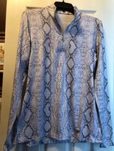 NWT SOFIBELLA Lavender Gray Snake Long Sleeve Mock Golf Tennis Shirt S M L XL 1X image 2