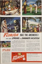 1949 Print Ad State of Florida Spring or Summer Vacations Golfing &amp; Fishing - £9.79 GBP