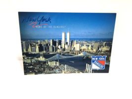 Vintage NY Rangers NHL Postcard Twin Towers Pre 911 New York City Unused... - £11.35 GBP