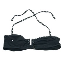 Collections by Catalina Bikini Top Removable Cups Halter Polka Dot Black White L - £5.50 GBP