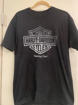 Men&#39;s Harley Davidson Motorcycles H-D Black T-Shirt Running Cool  Large Savannah - £12.11 GBP