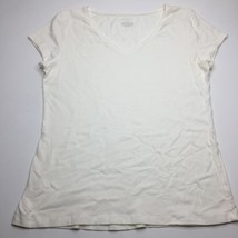 Merona Women&#39;s White Short Sleeve T-Shirt Casual Tee Spring Summer Size Large - £12.04 GBP