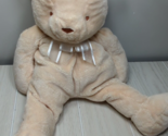 Eden RC2 brands teddy bear plush cream beige tan sheer bow baby toy bean... - $51.97