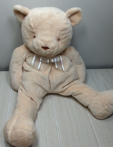 Eden RC2 brands teddy bear plush cream beige tan sheer bow baby toy bean... - £40.86 GBP