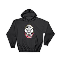 Labrador Cartoon : Gift Hoodie Dog Chevron Polka Dots Floral Flowers Watercolor - £28.92 GBP