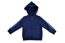 Polo Ralph Lauren Boys Navy Blue Tape Sleeve Zip Up Hoodie Jacket Sz 3/3T 9908-1 - £47.47 GBP
