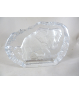 Crystal Etched Elephant Sculpture 5.5&quot; X 7.5&quot; X 1.25&quot; thick Very pretty - $39.59