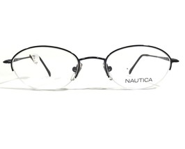 Nautica N 7027 040 Eyeglasses Frames Black Round Half Rim 47-19-130 - £36.56 GBP