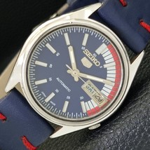 Vintage Seiko 5 Automatic 7019A Japan Mens Blue Color Dial Watch a433417-1 - $41.99