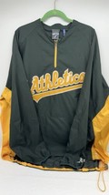 Mens MAJESTIC Cool Base Oakland Athletics Convertible Jacket Shirt 3XL - £22.86 GBP