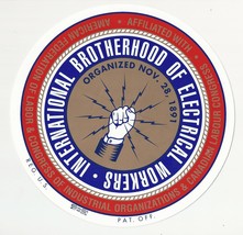 8&quot; IBEW International Brotherhood of Electrical Workers UNION Vehicle ST... - £15.95 GBP
