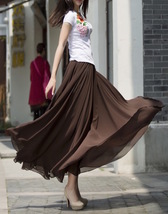 YELLOW Chiffon Maxi Skirt Outfit Flowy Plus Size Bridesmaid Chiffon Skirt image 14