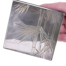 Large 1940&#39;s Japanese Hand Engraved 950 Silver compact n - £254.80 GBP