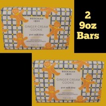 2 Beekman 1802 Goat Milk Soap Bar Ginger Cookie Cream LARGE 9oz New W/Botanicals - $28.04