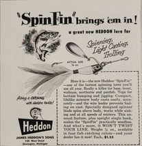 1955 Print Ad Heddon Spin Fin Fishing Lures James Heddon Dowagiac,Michigan - $14.38