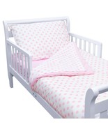 100% Cotton Percale 4-Piece Toddler Bedding Set, Pink, For Girls - £58.97 GBP