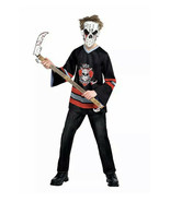 Bloody Face-Off Hockey Halloween Costume for Boys, Size XL 6pcs with Sti... - £22.37 GBP